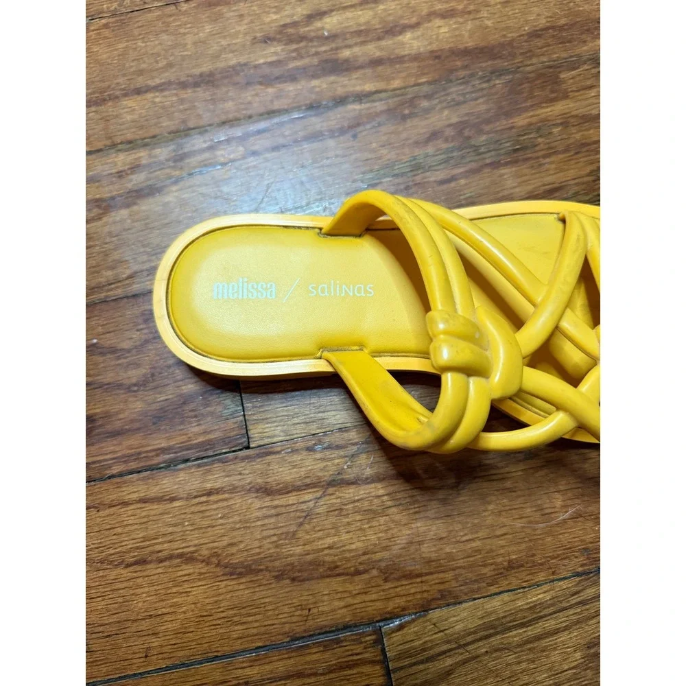 Melissa x Salinas Yellow‎ Jelly Knotted Strappy Slide Sandals Vegan Womens 6